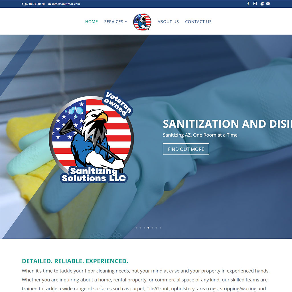 Sanitize Solutions Website Design